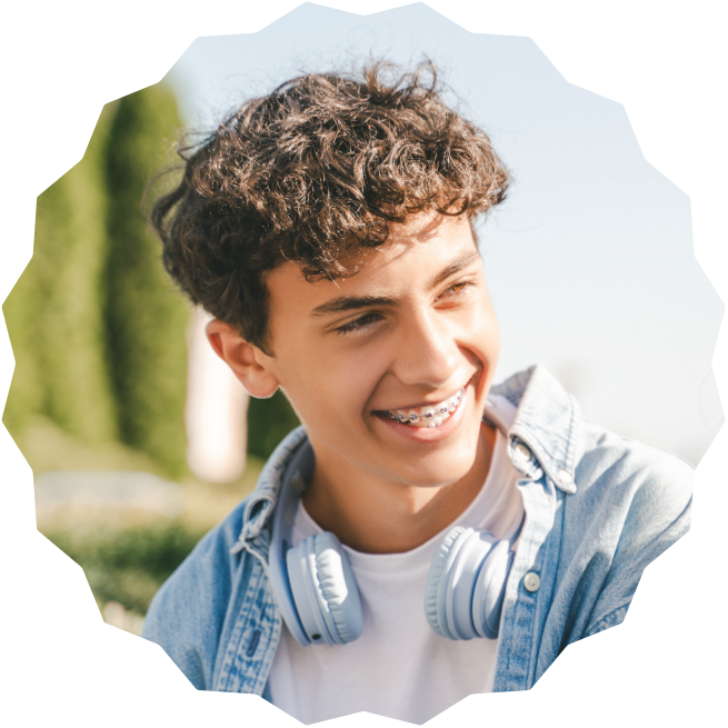boy with braces smiling