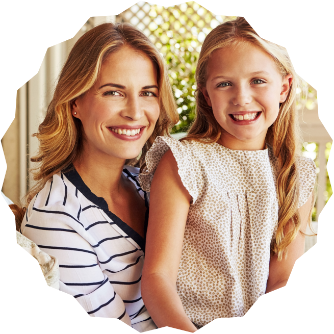 mother and daughter smiling