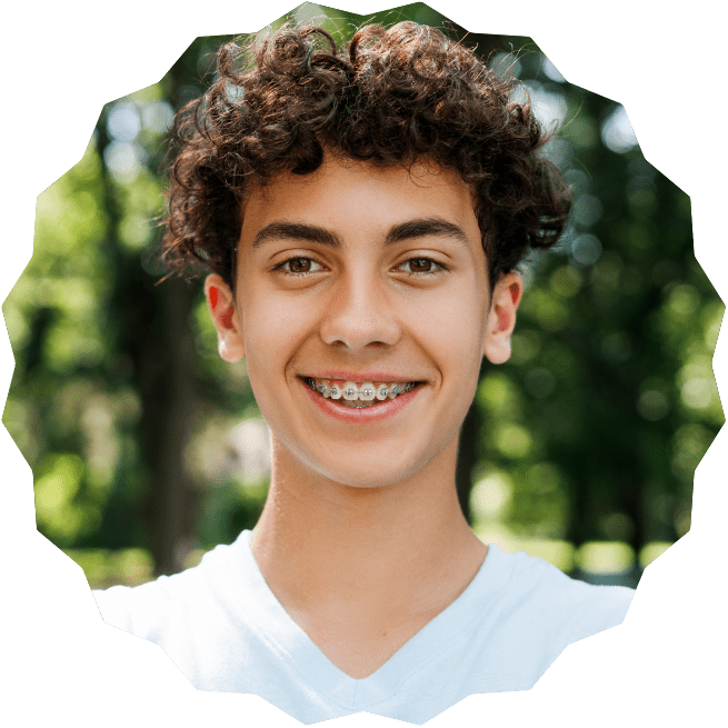 boy with braces smiling