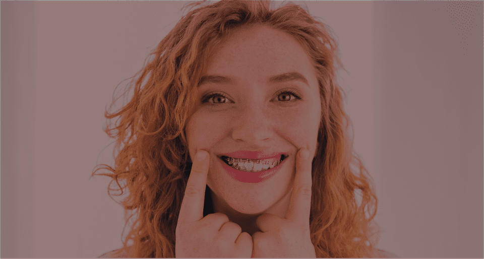 woman smiling with braces
